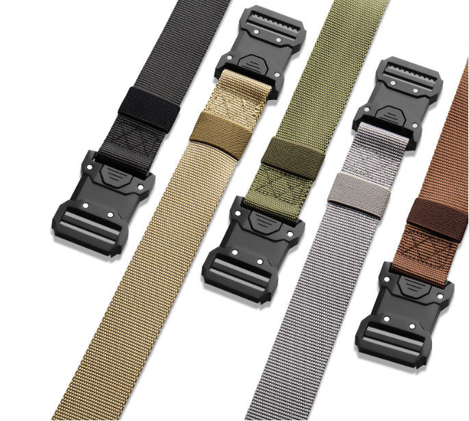Cinturón táctico para hombres cinturón de ropa de trabajo tejido de nylon para exteriores con hebilla de aleación