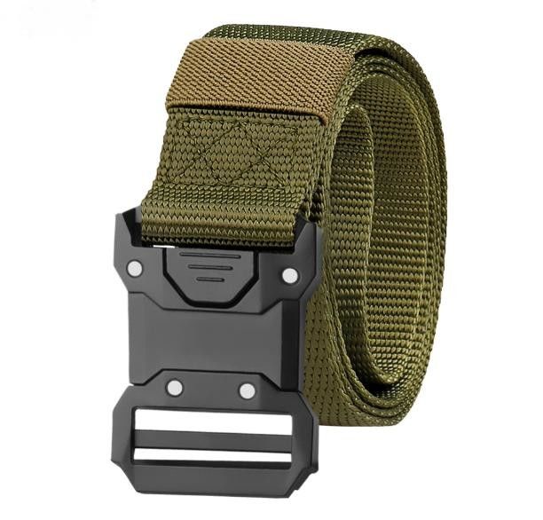 Cinturón táctico para hombres cinturón de ropa de trabajo tejido de nylon para exteriores con hebilla de aleación