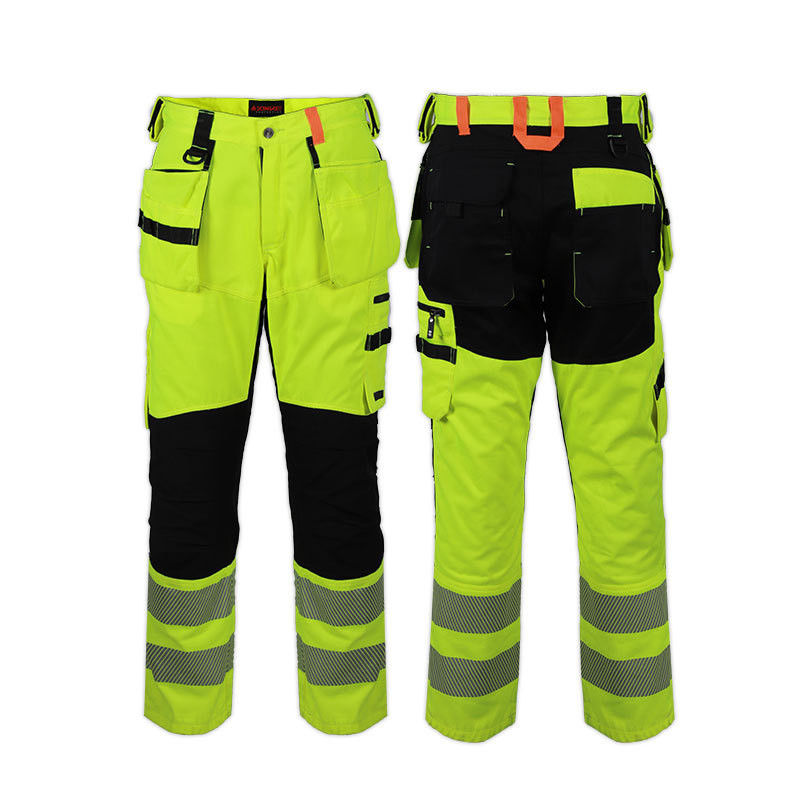 Selbstgefertigte Leuchtstoff-Flammfeste Arbeitshosen Farbblock-Design Langlebig Atmung