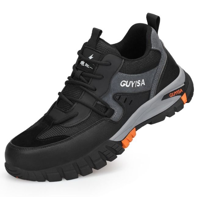 Men's Summer Breathable Insulated Work Shoes 10KV Steel Toe Safety Shoes Puncture & Impact Resistant Soft Sole Electrician Shoes