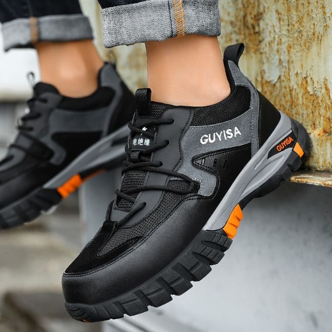 Men's Summer Breathable Insulated Work Shoes 10KV Steel Toe Safety Shoes Puncture & Impact Resistant Soft Sole Electrician Shoes